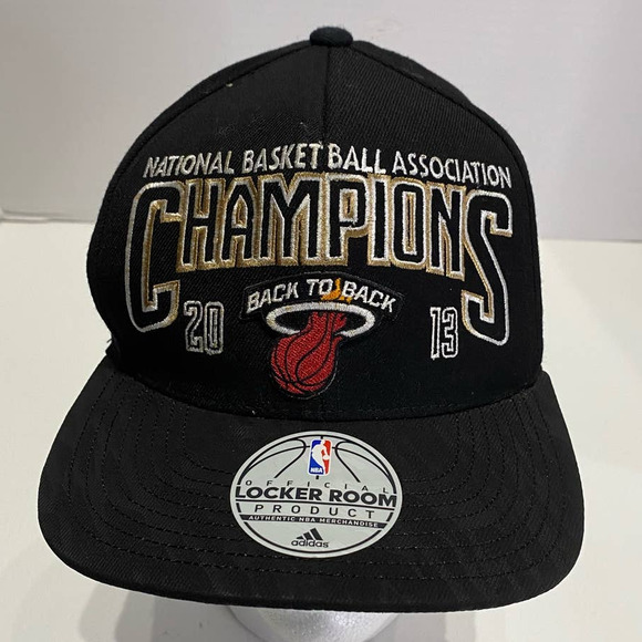 Miami Heat Adidas 2013 NBA Champions Official Locker Room Strapback Cap Hat - Picture 1 of 9